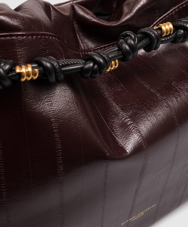 Gianni Chiarini Бордовая кожаная глянцевая сумка Morgana BS12260EEL изображение 4