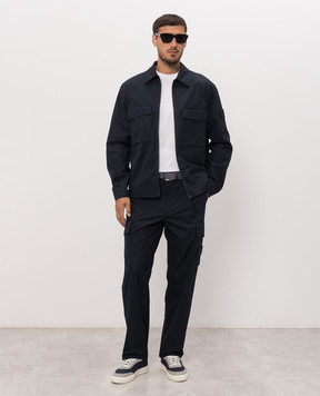 Stone Island Синяя куртка в стиле рубашки L2S151200018S0F01