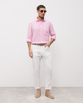 Stefano Ricci Розовая рубашка из льна MC008163BX2922