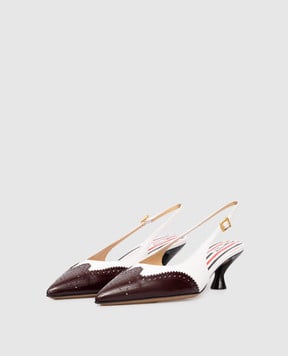 Thom Browne Білі шкіряні слінгбеки FFI017AL0126