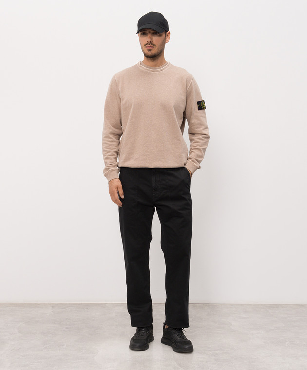 Stone Island Бежевый свитшот с патчем логотипа L1S156100034S0060 изображение 2