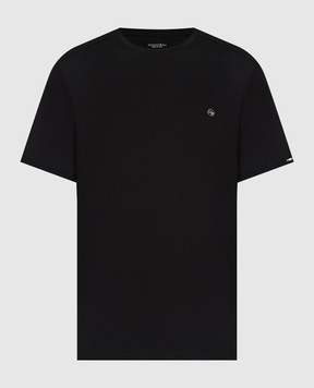 Stefano Ricci Черная футболка с эмблемой MNH6104920803