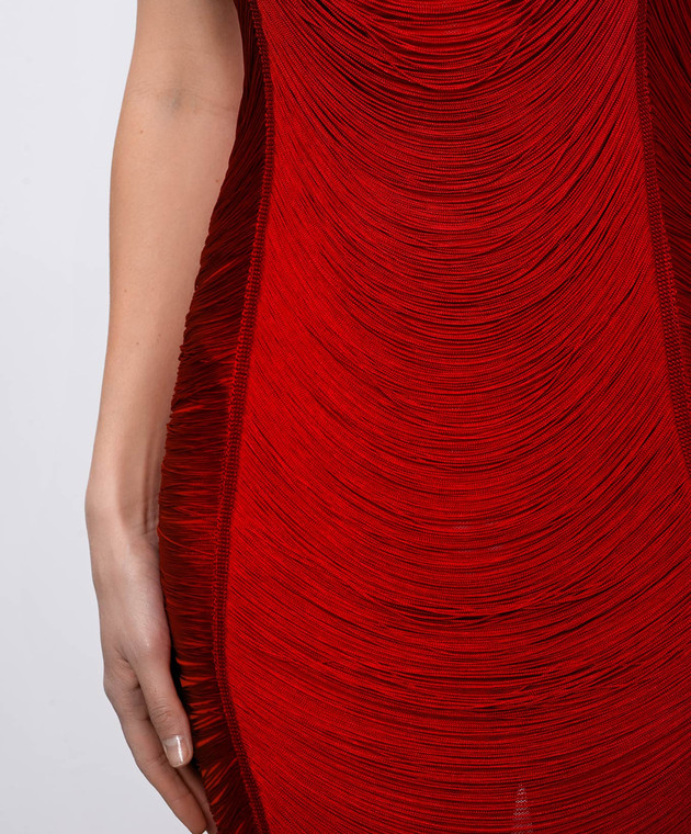 Nissa Красное платье с бахромой RRS15012 изображение 4