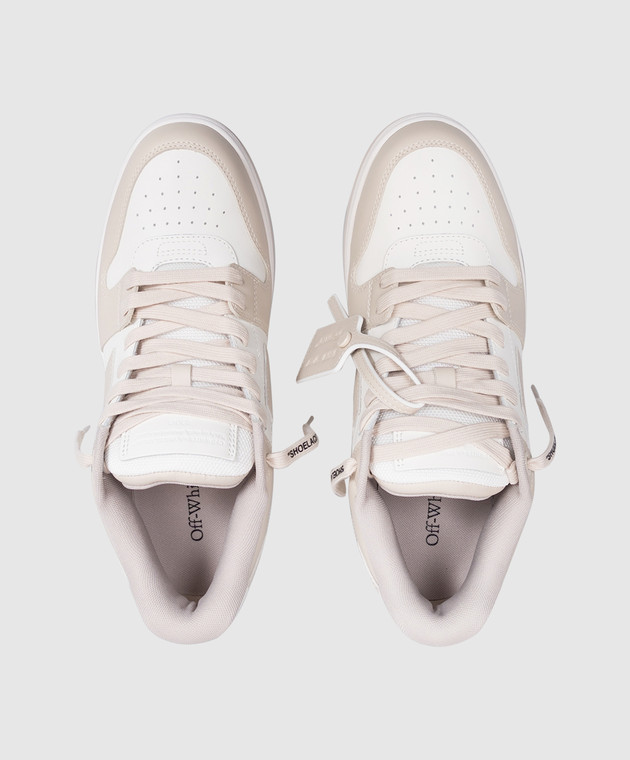 Off-White Бежеві шкіряні кросівки Out Of Office M189C9L007 зображення 4