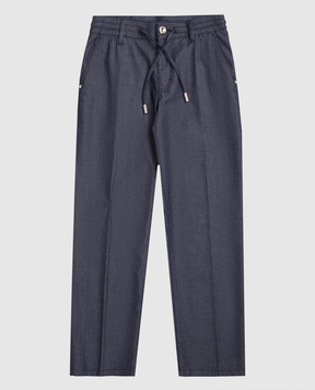 Stefano Ricci Дитячі сині штани з патчем логотипа Y8T6101090TSOBL