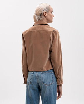 Max Mara Коричневая вельветовая рубашка RIVOLO MSTRIVOLO
