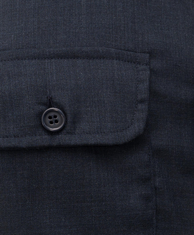 Doriani Cashmere Синя сорочка з вовни та шовку DOSLIDR42T196 зображення 5