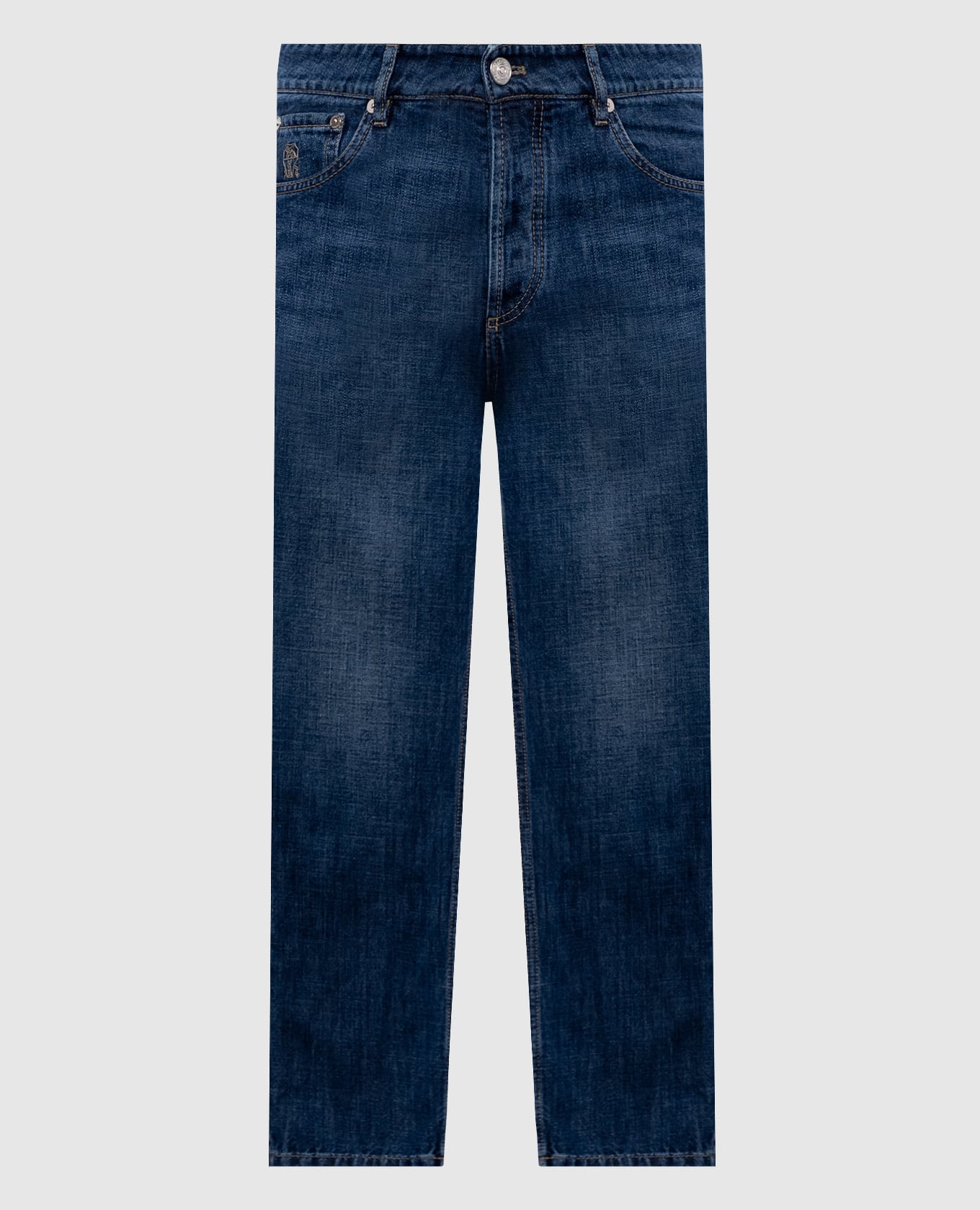 Синие джинсы с логотип патч