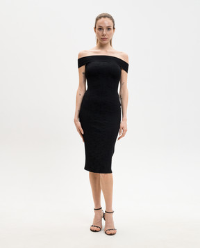 Alexander McQueen Чорна сукня з відкритими плечима 870413Q1BG2