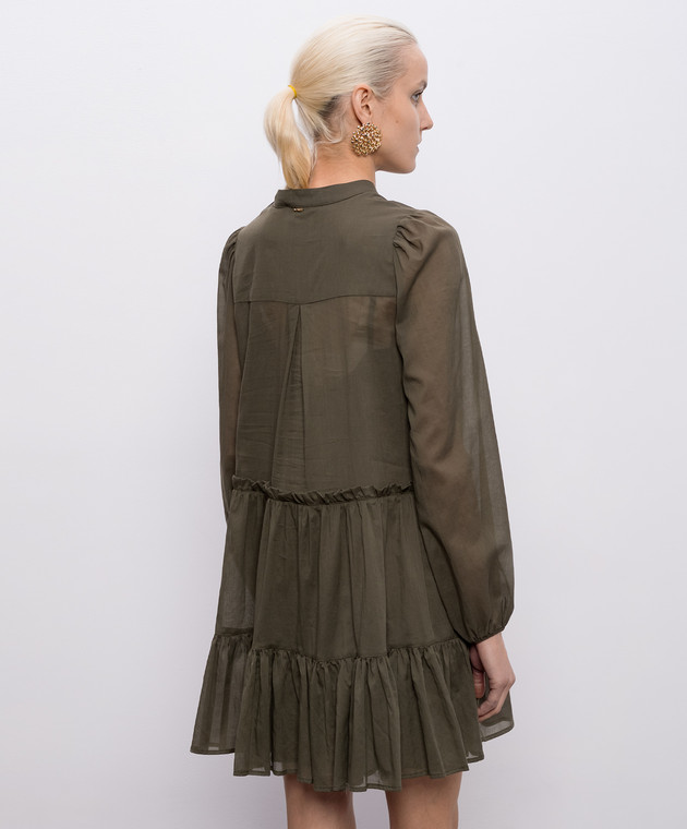 Twinset Зелена сукня з металевим логотипом 261TF2050 зображення 4