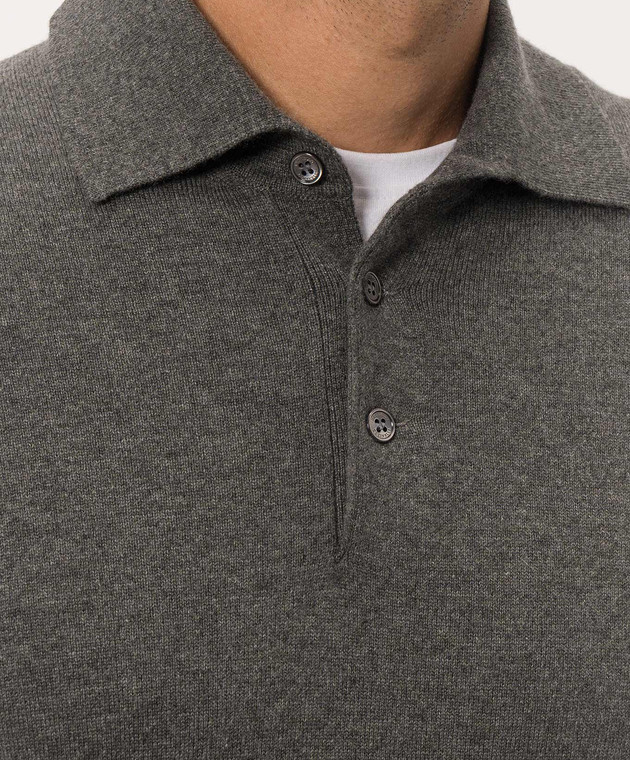 Brunello Cucinelli Зеленое поло из кашемира M2200295 изображение 5