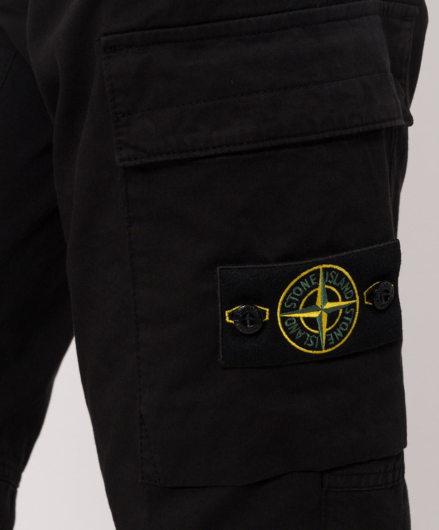 Stone Island Чорні джогери-карго з патчем логотипа L2S153100033S0014 зображення 5