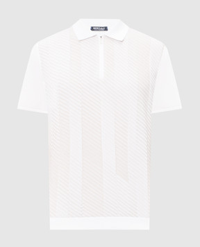 Bertolo Cashmere Біле поло у візерунок смужка 902541002543