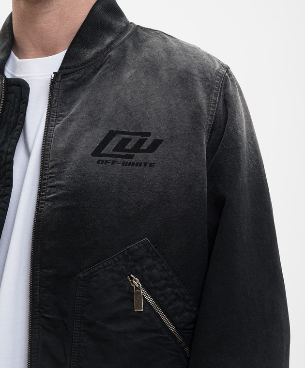 Off-White Черный утепленный бомбер 44XEH05OS26F001 изображение 5