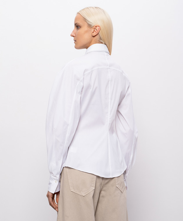 Brunello Cucinelli Белая рубашка с цепочкой мониль MP091M3A46 изображение 4