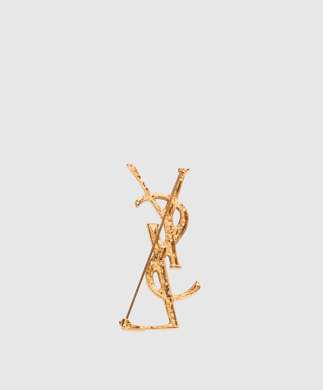 Saint Laurent брошь Cassandre с тиснением под кожу крокодила 470371Y1500w изображение 3
