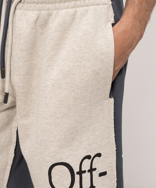 Off-White Синие шорты с принтом логотипа 44MCI01CF26F002 изображение 5