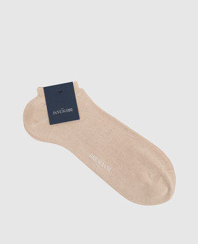 Bresciani Бежеві короткі шкарпетки з бавовни MP009RI0006BR