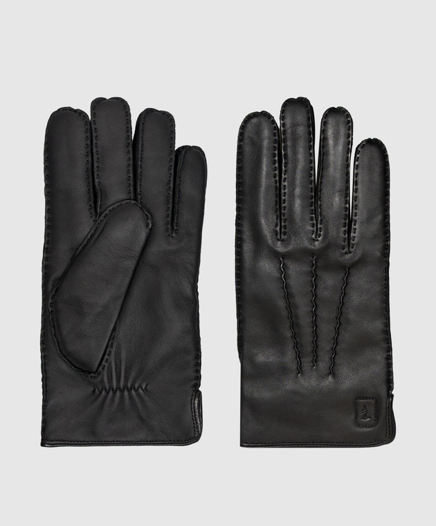 Trussardi Чорні шкіряні рукавички E302X000003NMG001L40