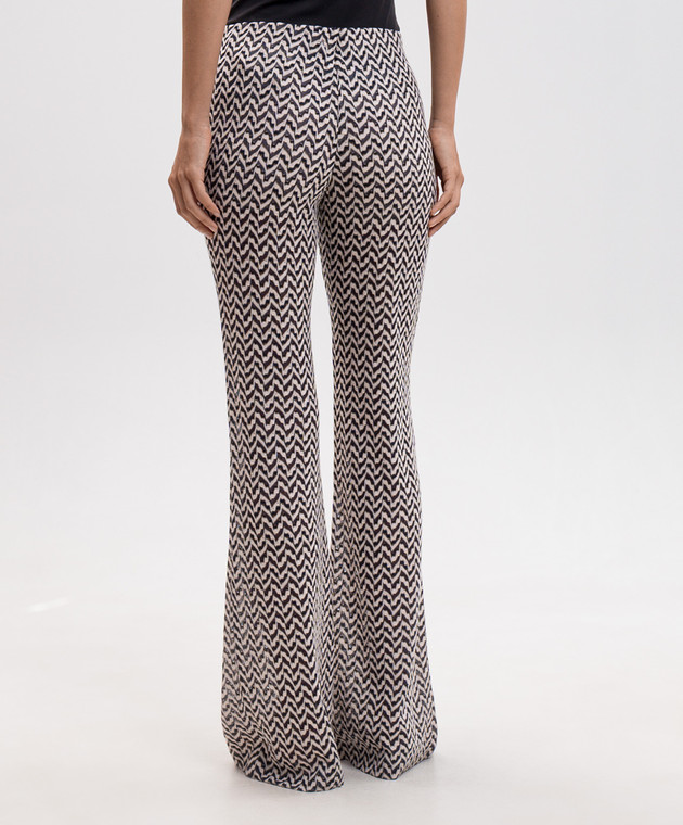 Missoni Бежевые брюки клеш с шерстью в узор DS26WI09BR015Q изображение 4