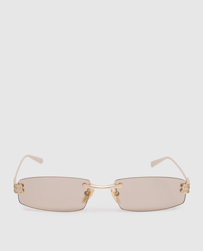 Balenciaga Золотые прямоугольные очки Gossip 858888T0005