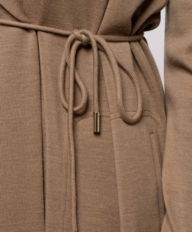 Max Mara Коричневый кардиган LASER из шерсти MXMLASER изображение 5