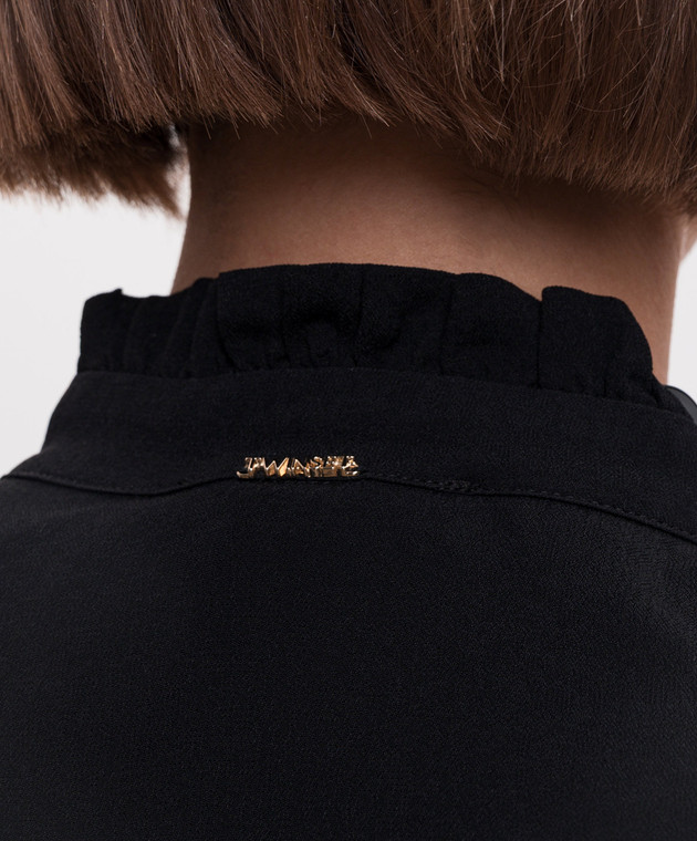 Twinset Черная блузка с металлическим логотипом 262TP2342 изображение 5