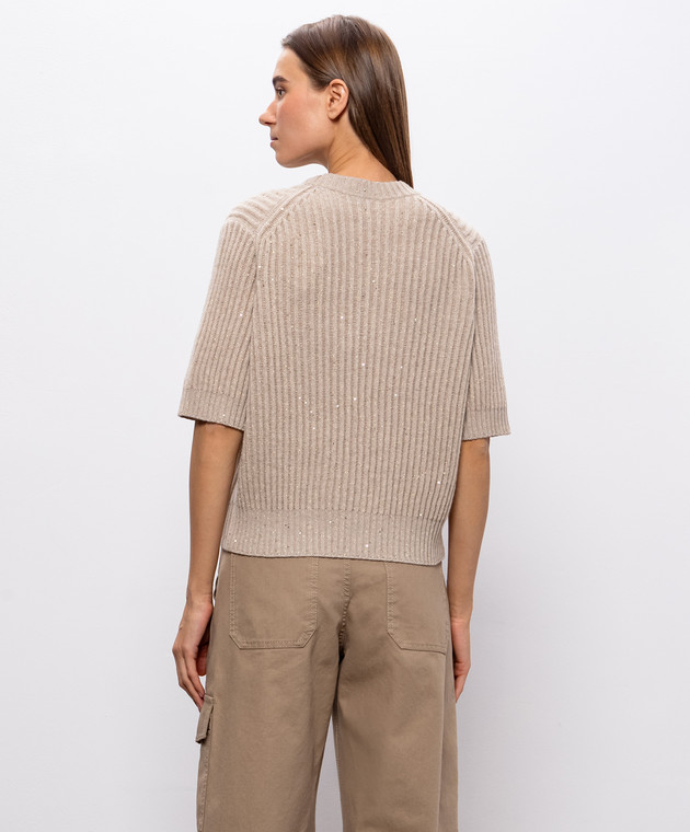 Brunello Cucinelli Бежевый вязаный топ MBM753520 изображение 4