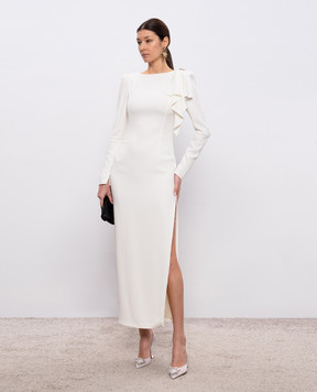 Alessandra Rich Біла сукня максі з розрізом FABX4265F4692