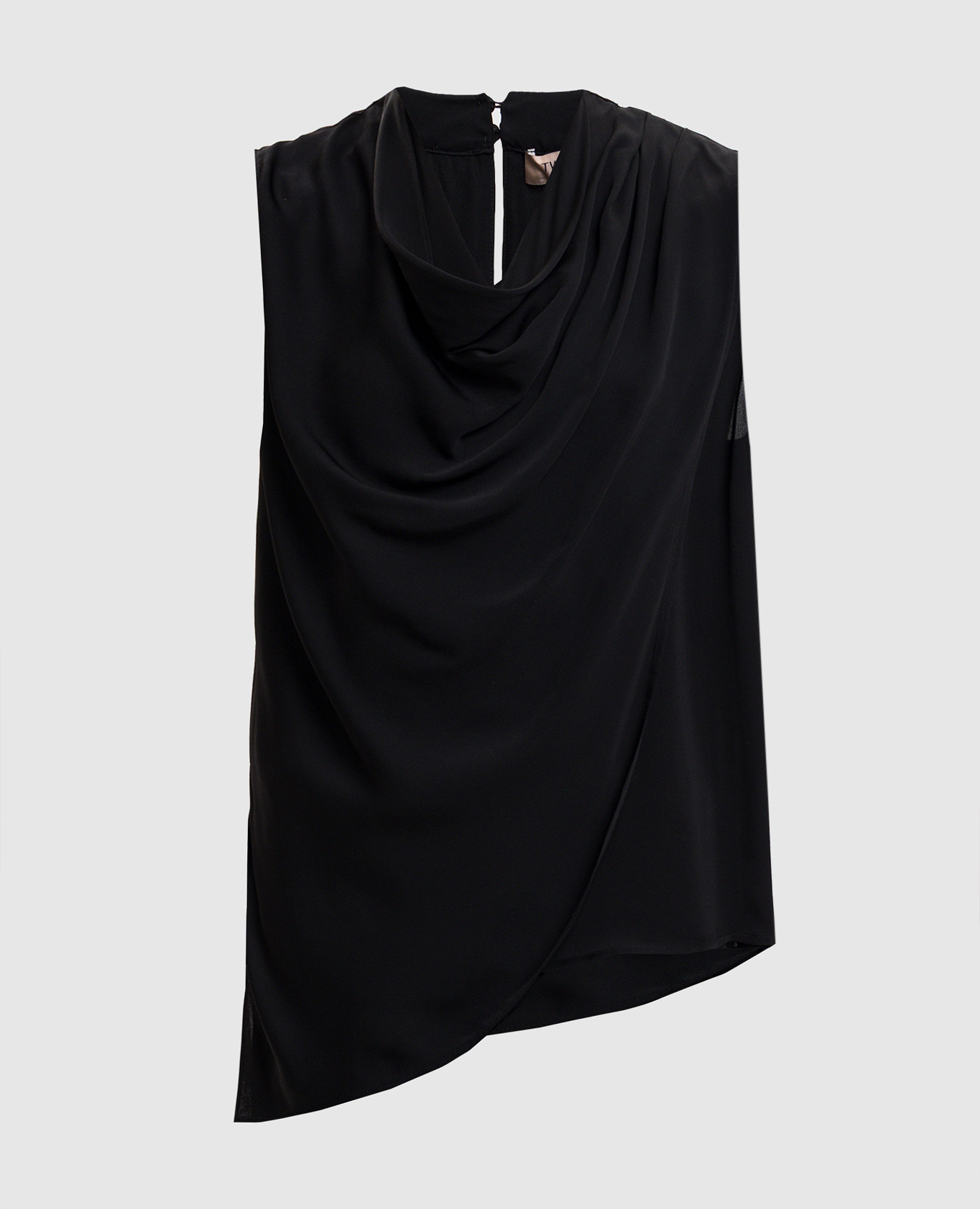 Черный топ с драпировкой