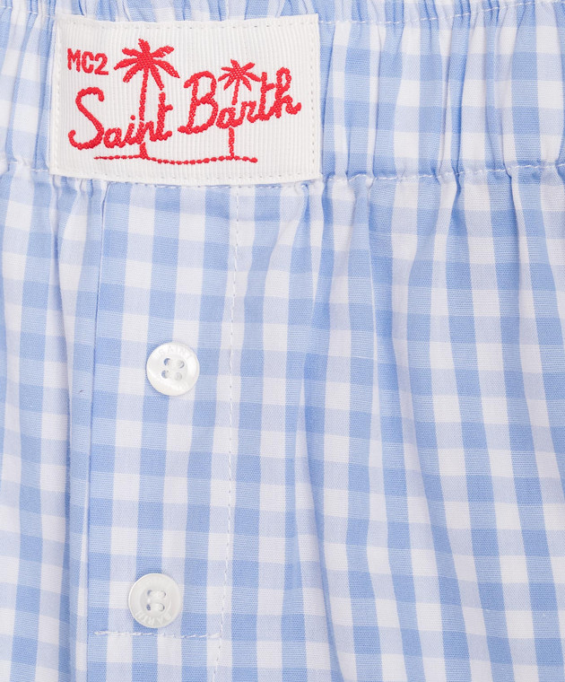 MC2 SAINT BARTH Дитячі блакитні шорти Boxy в клітинку BXY00103941L зображення 3