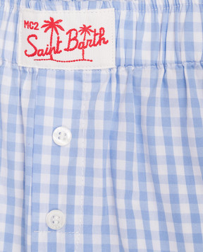 MC2 SAINT BARTH Дитячі блакитні шорти Boxy в клітинку BXY00103941L