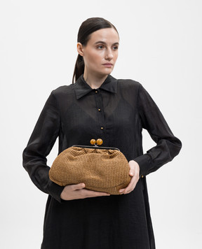 Max Mara Weekend Коричневая сумка Pasticcino из рафии WKAFORTUNA