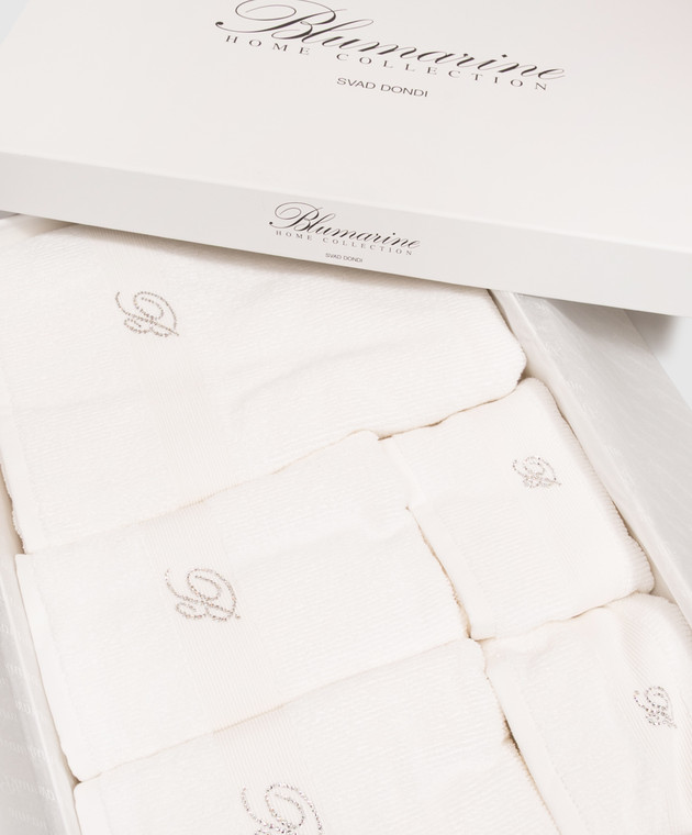 Blumarine Home Набор белых махровых полотенец Risveglio с кристаллами 5 шт W0000250021 изображение 2