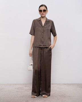 Peserico Коричневая блуза прямого кроя A0640606638