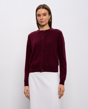 Max Mara Weekend Бордовий кардиган WKDNEBBIA з вовни і кашеміру WKDNEBBIA