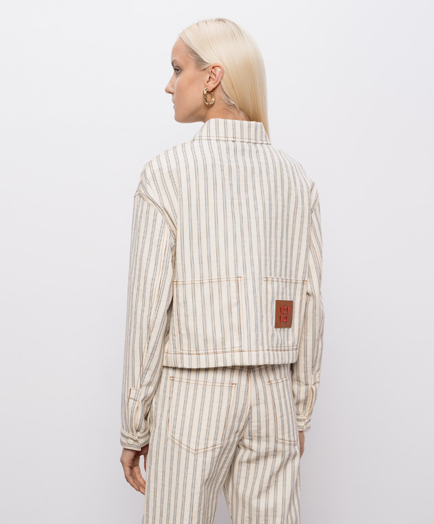 Fendi Бежева куртка в смужку FLF856AOHT зображення 4