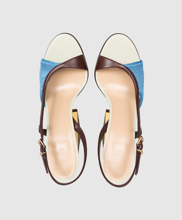 Fendi Коричневі комбіновані босоніжки Arco 8X8929AWKS зображення 4