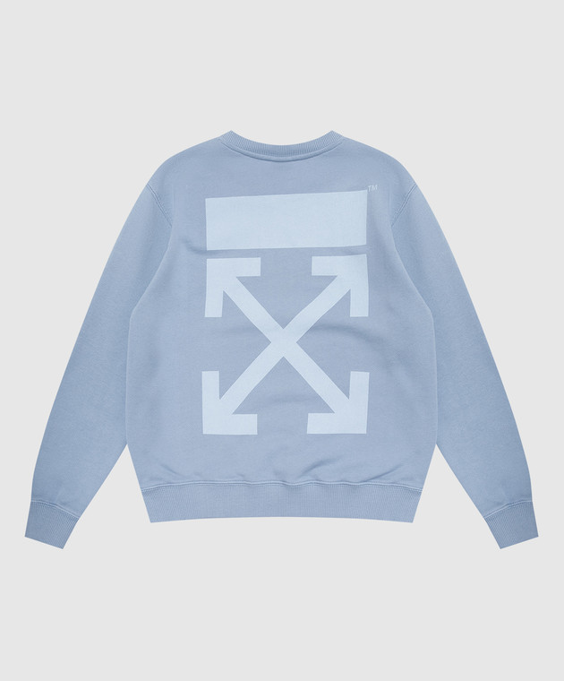 Off-White Дитячий блакитний світшот з принтом OFF 44GBA001S26F006 зображення 2