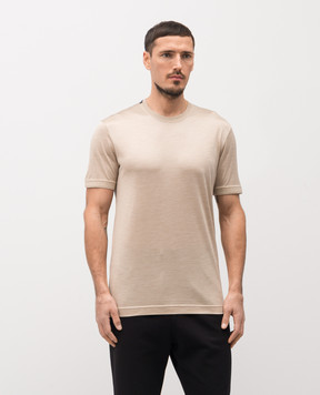 Dolce&Gabbana Бежева футболка із шовку G8ST1TG7P0F