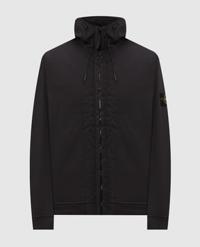 Stone Island Чорна куртка з капюшоном з патчем логотипа L2S15Q100004S0B22