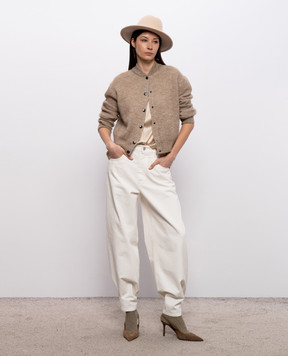 Brunello Cucinelli Бежевий кардиган з вовною MGG270506P