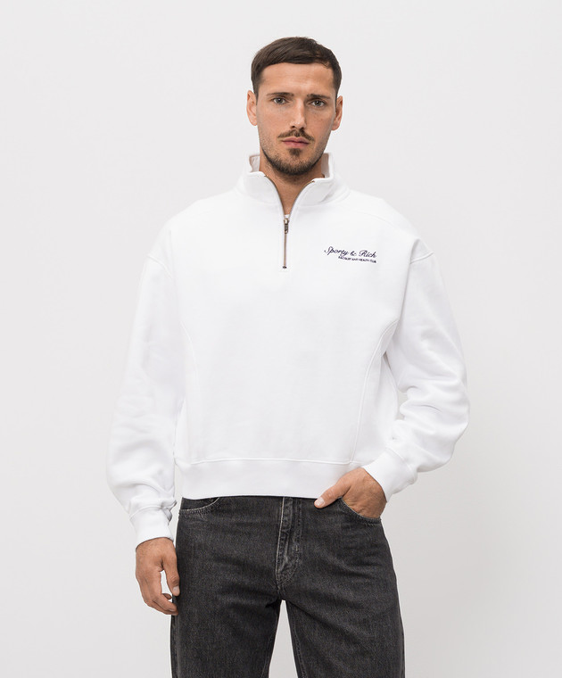 Sporty & Rich Білий світшот з вишивкою логотипа ST09875325WH01 зображення 3