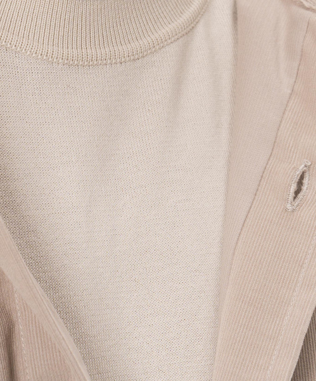 Bertolo Cashmere Футболка бежевого цвета из хлопка 902204002056 изображение 5