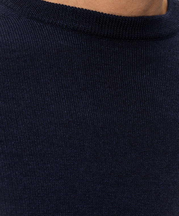 Cashmere&Whiskey Синій джемпер з вовни, шовку та кашеміру 472 зображення 5