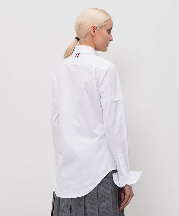 Thom Browne Біла сорочка з нашивкою логотипа FLR005OF1004 зображення 4