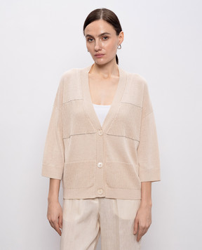 Peserico Бежевый кардиган с льном S99140F0709056