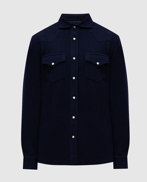 Brunello Cucinelli Синя сорочка з кашеміром MM840KC01