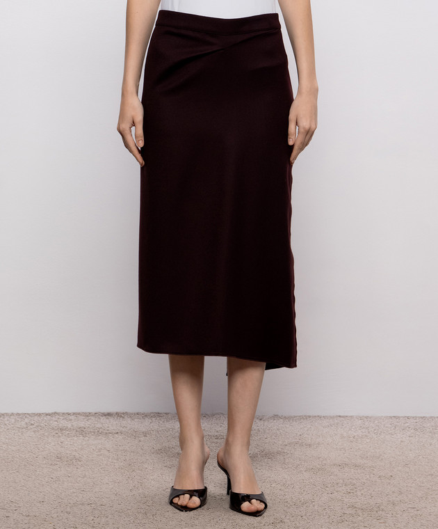 Victoria Beckham Коричнева спідниця з вовни 1326WSK007362A зображення 2