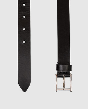 Alexander McQueen Чорний шкіряний ремінь Skull з логотипом 8564671HBEE